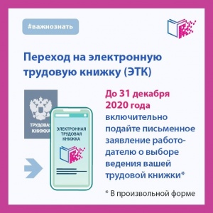 По 31 декабря 2020 года включительно работники вправе выбрать формат трудовой книжки 