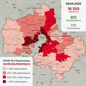 В Подмосковье за сутки зафиксировано 918 новых случаев заболевания коронавирусом 