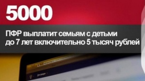 Пенсионный фонд выплатит семьям с детьми до 7 лет включительно 5 тысяч рублей