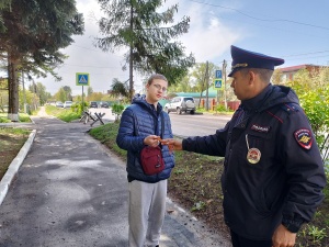 В Серебряных Прудах полицейские присоединились к Всероссийской акции «Георгиевская ленточка»