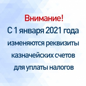 С 1 января 2021 года изменяются реквизиты для уплаты налогов 